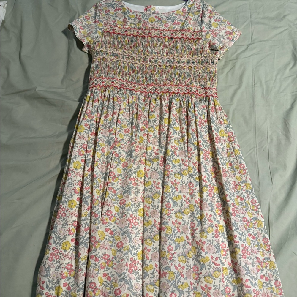 Bonpoint Pink and Yellow Smocked Sundress